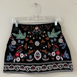 Black Printed Skirt